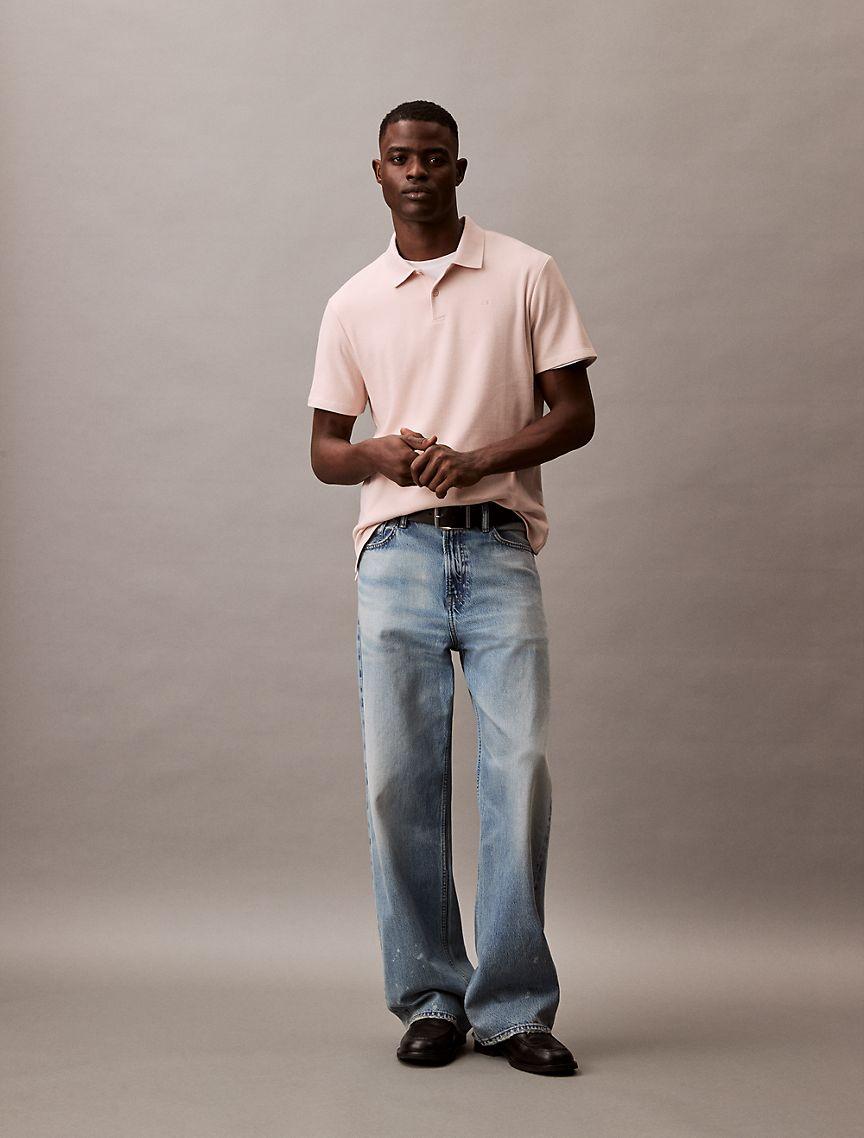 Stretch Fine Rib Polo Shirt Product Image