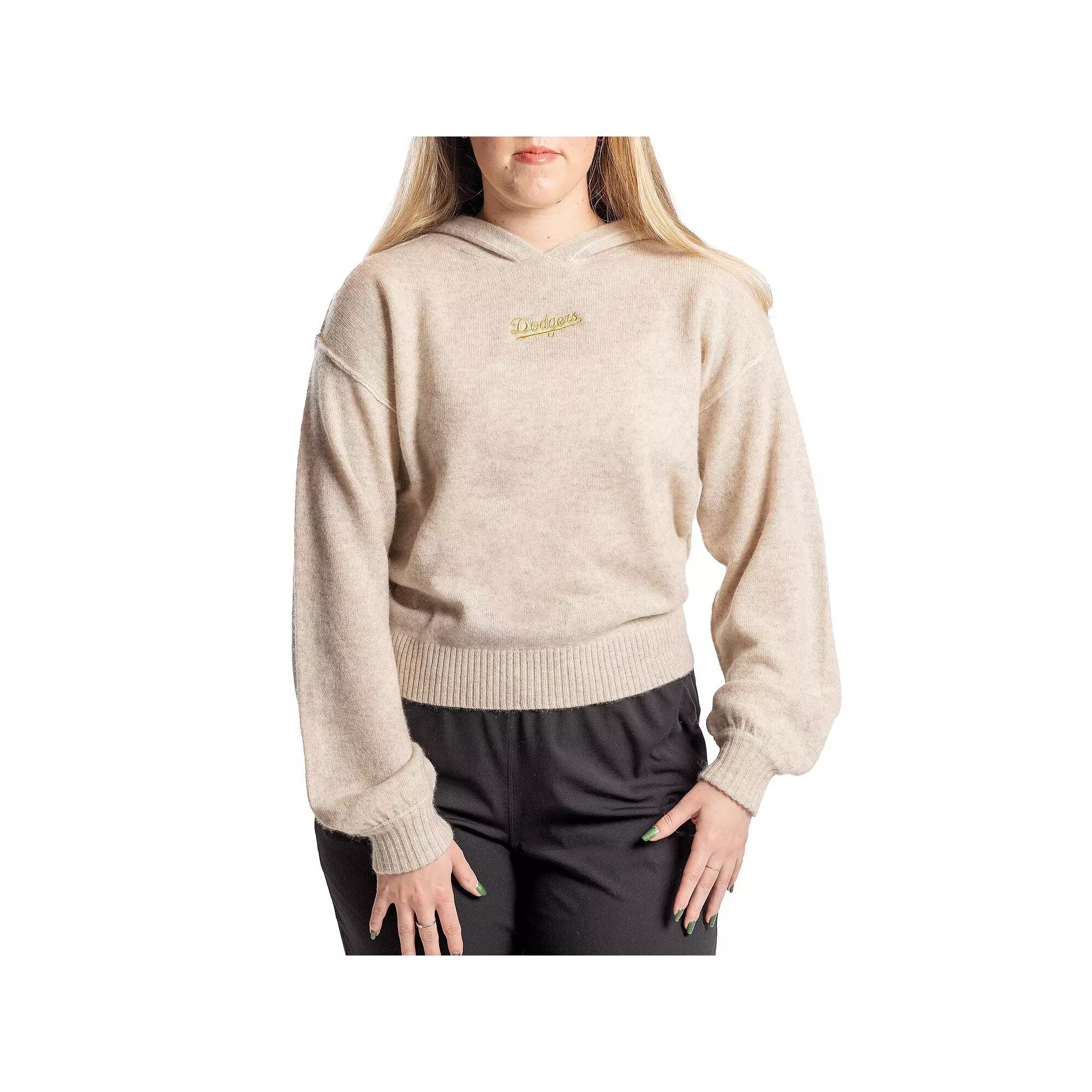 Women's Lusso Natural Los Angeles Dodgers Beatriz Cashmere Pullover Hoodie,  Product Image