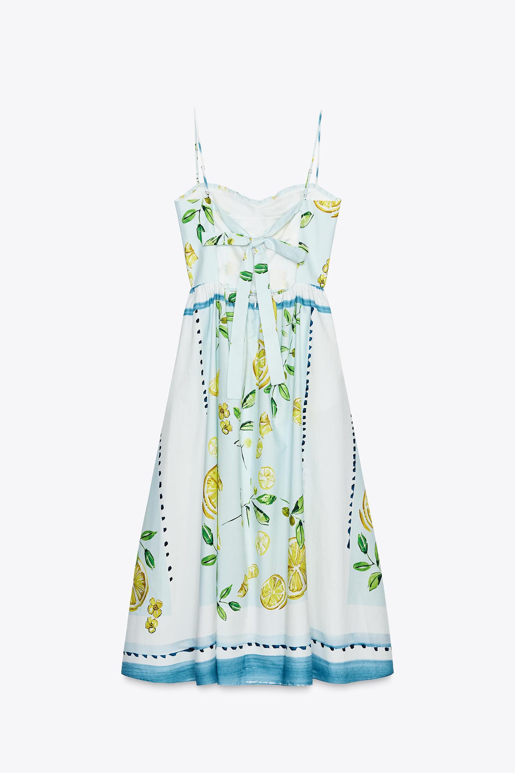 LEMON PRINT POPLIN DRESS Product Image