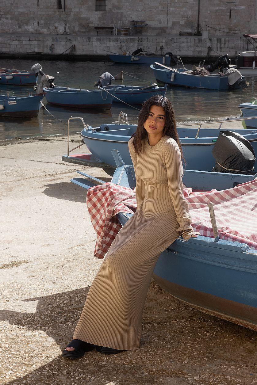 Knitted Ribbed Maxi Dress Product Image