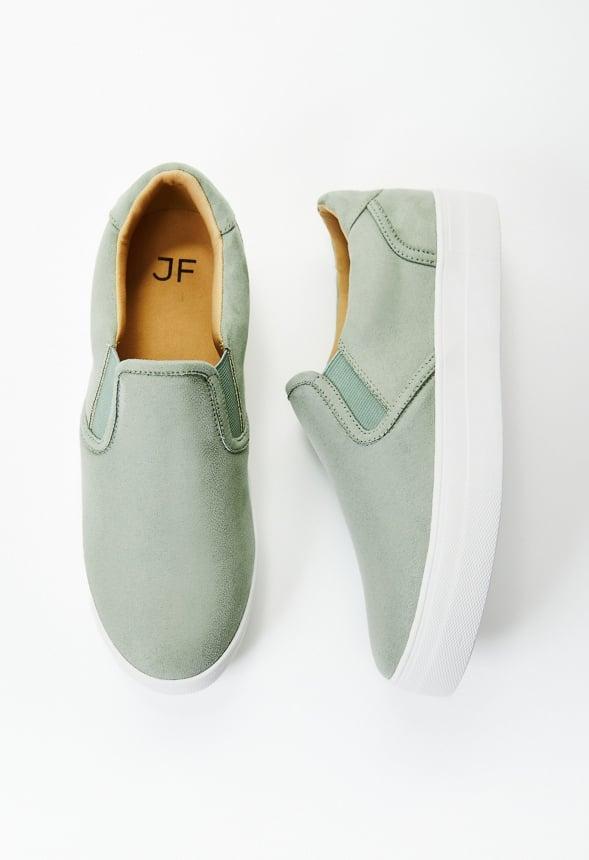 JustFab Margaux Platform Loafer Pump Womens Black/ White Size 8.5 Product Image