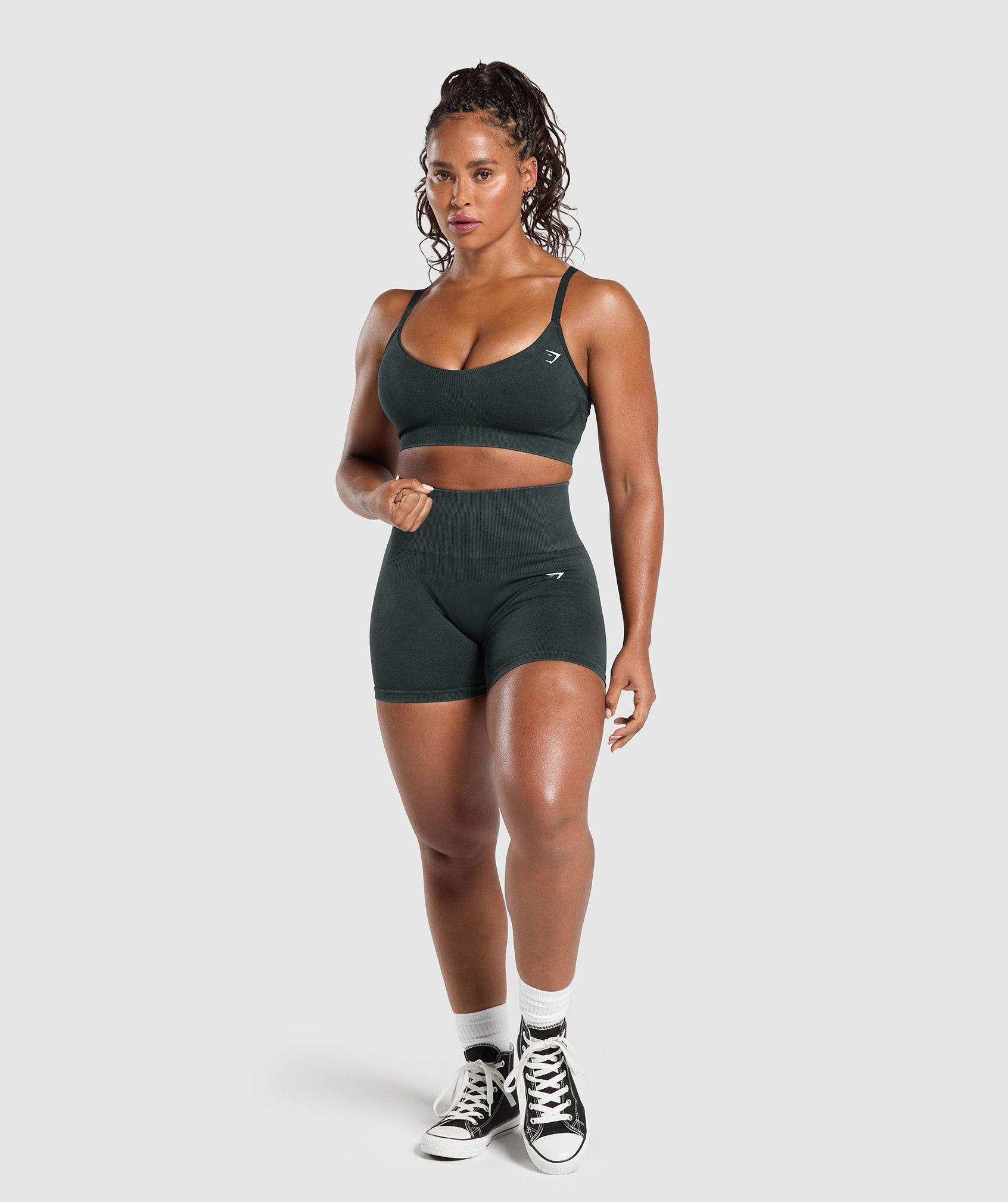 Gymshark Gains Seamless Washed Sports Bra - Black Female Product Image