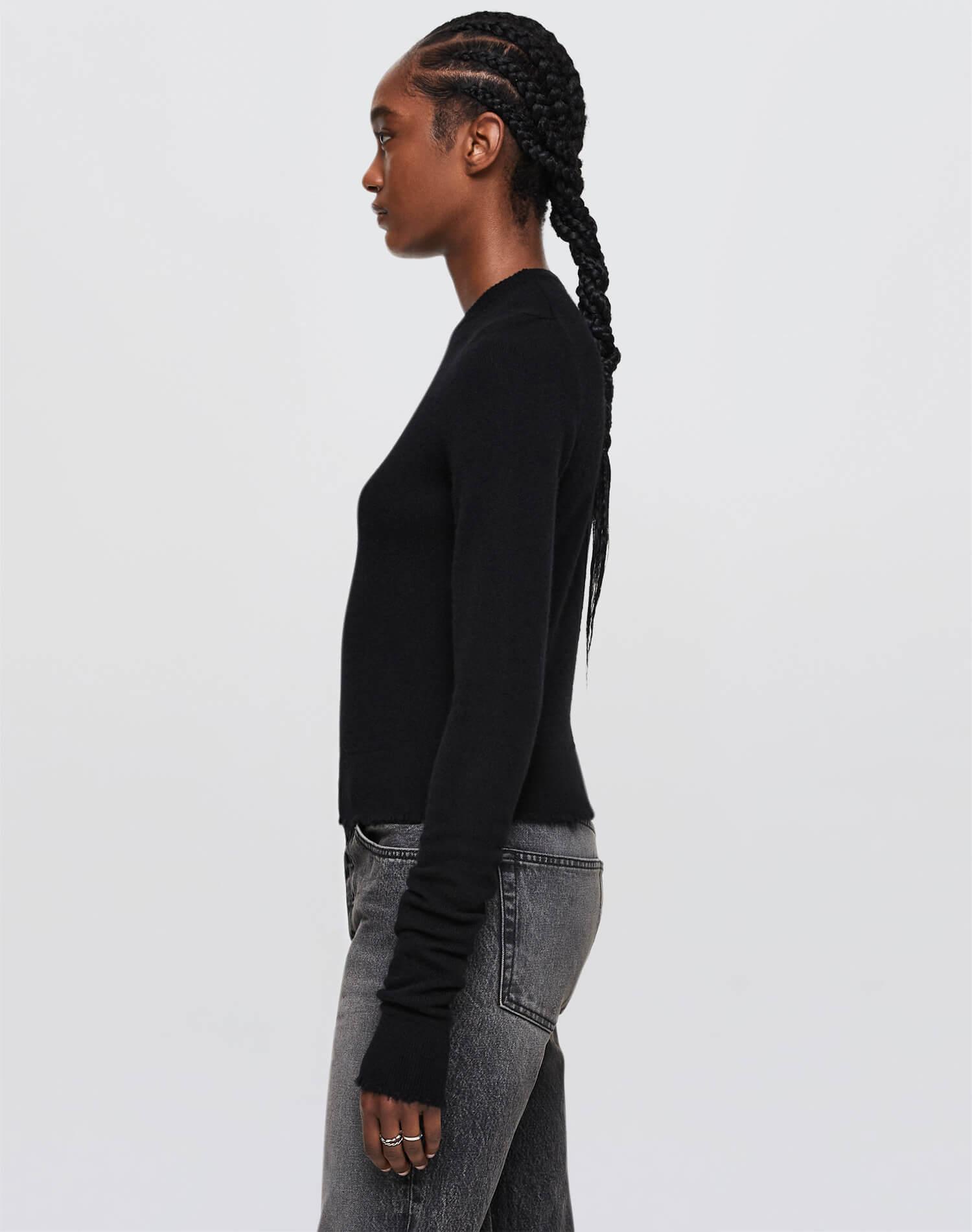 Cashmere Crewneck Pullover - Black Female Product Image