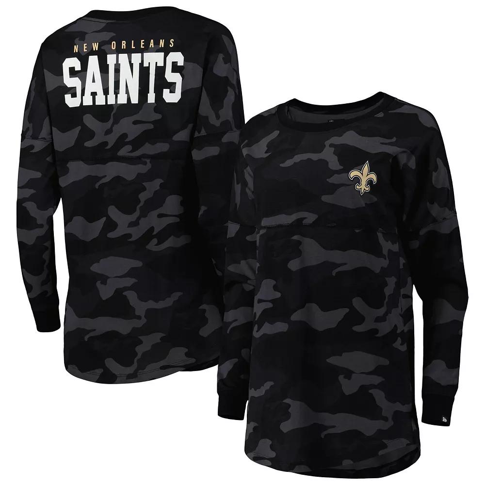 Women's New Era Black New Orleans Saints Camo Long Sleeve T-Shirt,  Product Image