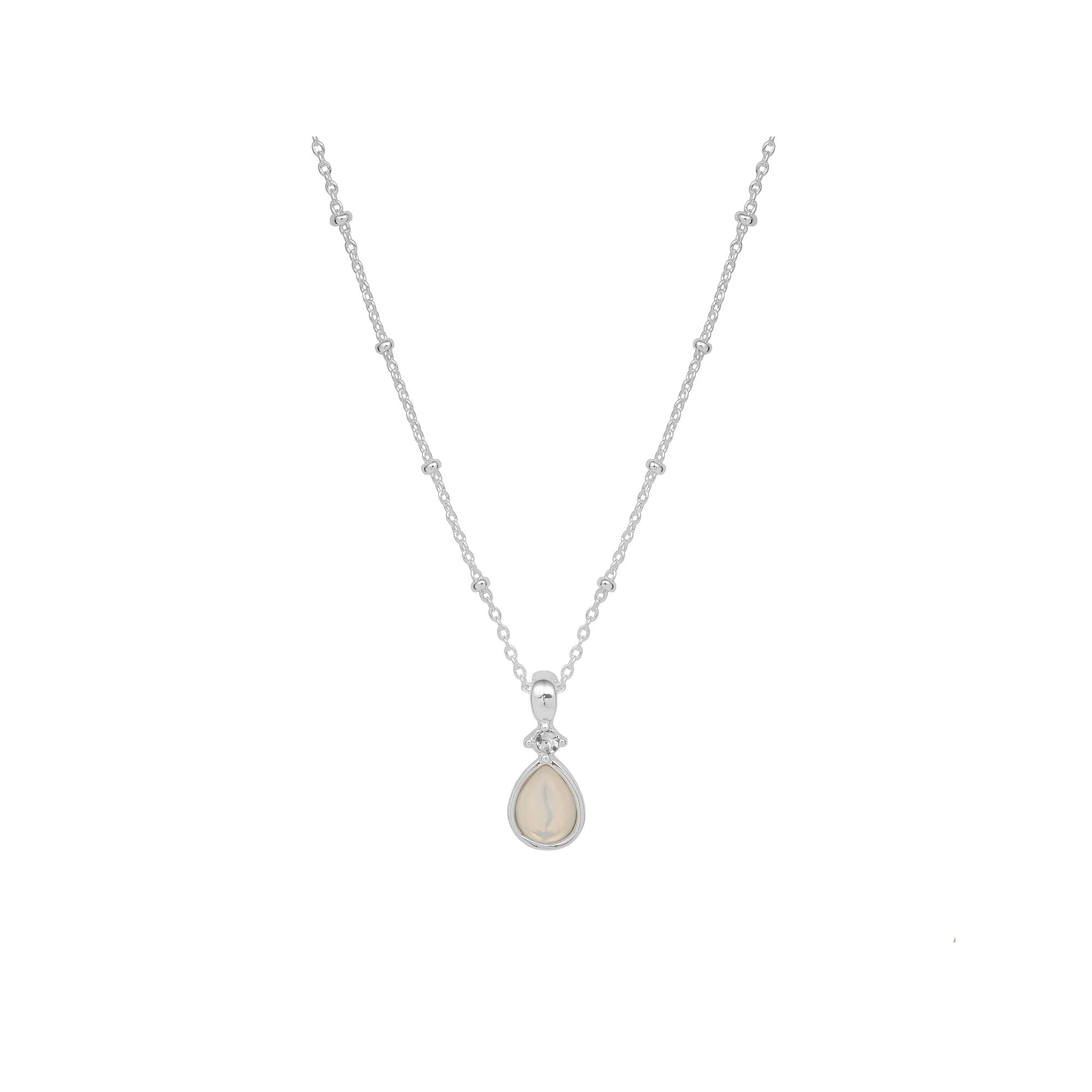 LC Lauren Conrad Silver Tone Simulated Opal Pendant Necklace, Women's, Blue Product Image