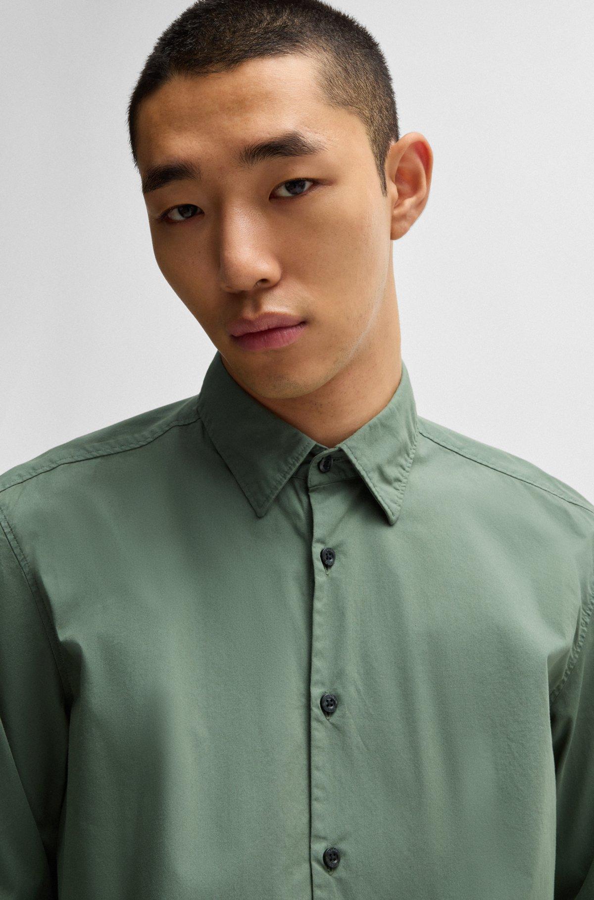 Slim-fit shirt in stretch-cotton canvas Product Image