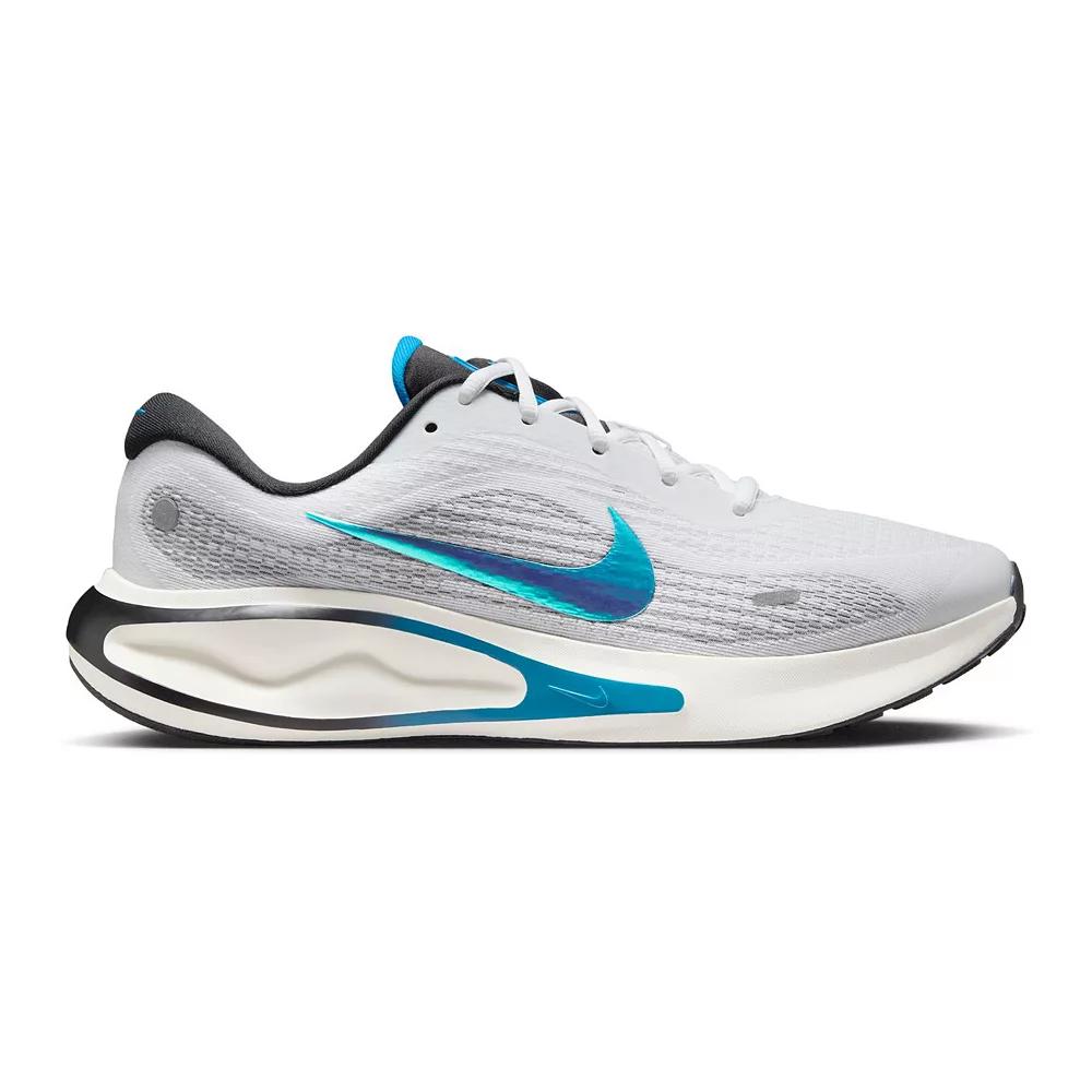 Nike Journey Run Men's Road Running Shoes, Size: 12, White Blue Black Product Image