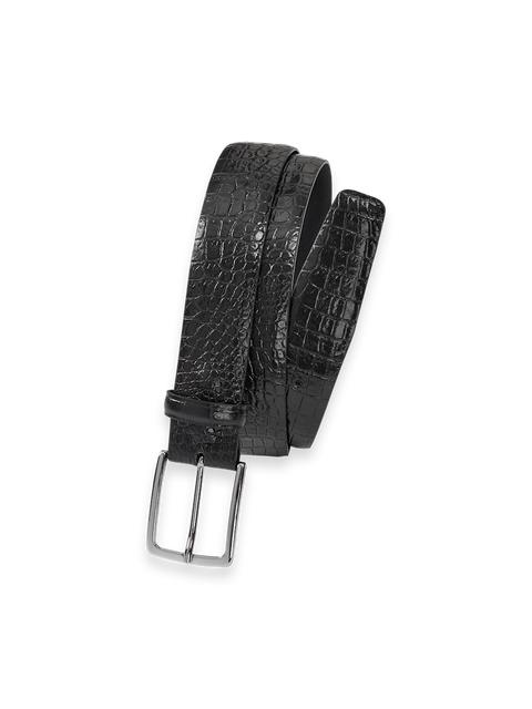 Crocodile Embossed with Changeable Buckle Belt - Black Product Image