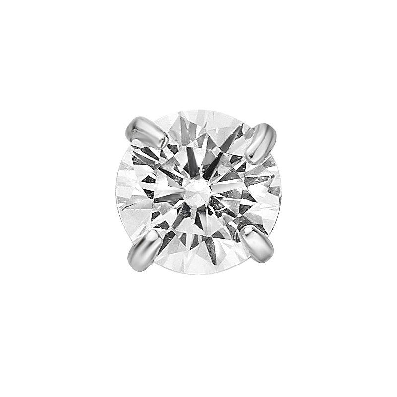 Lila Moon 14k White Gold 3 mm Cubic Zirconia Nose Stud, Women's, 14k Whgold Product Image