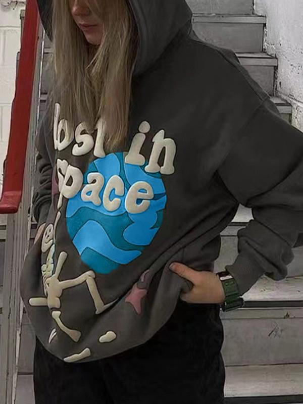 Graffiti Letter Skull Graphic Hoodie Product Image