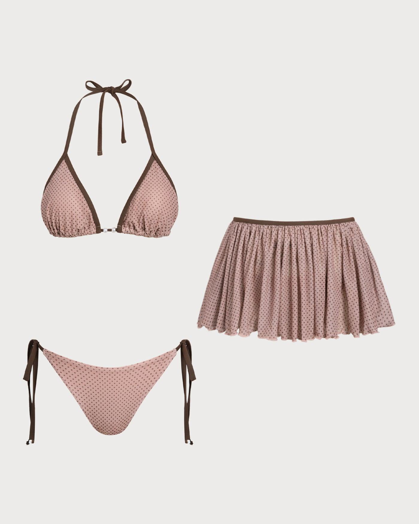 Bean Pink Polka Dot Bikini Set Product Image