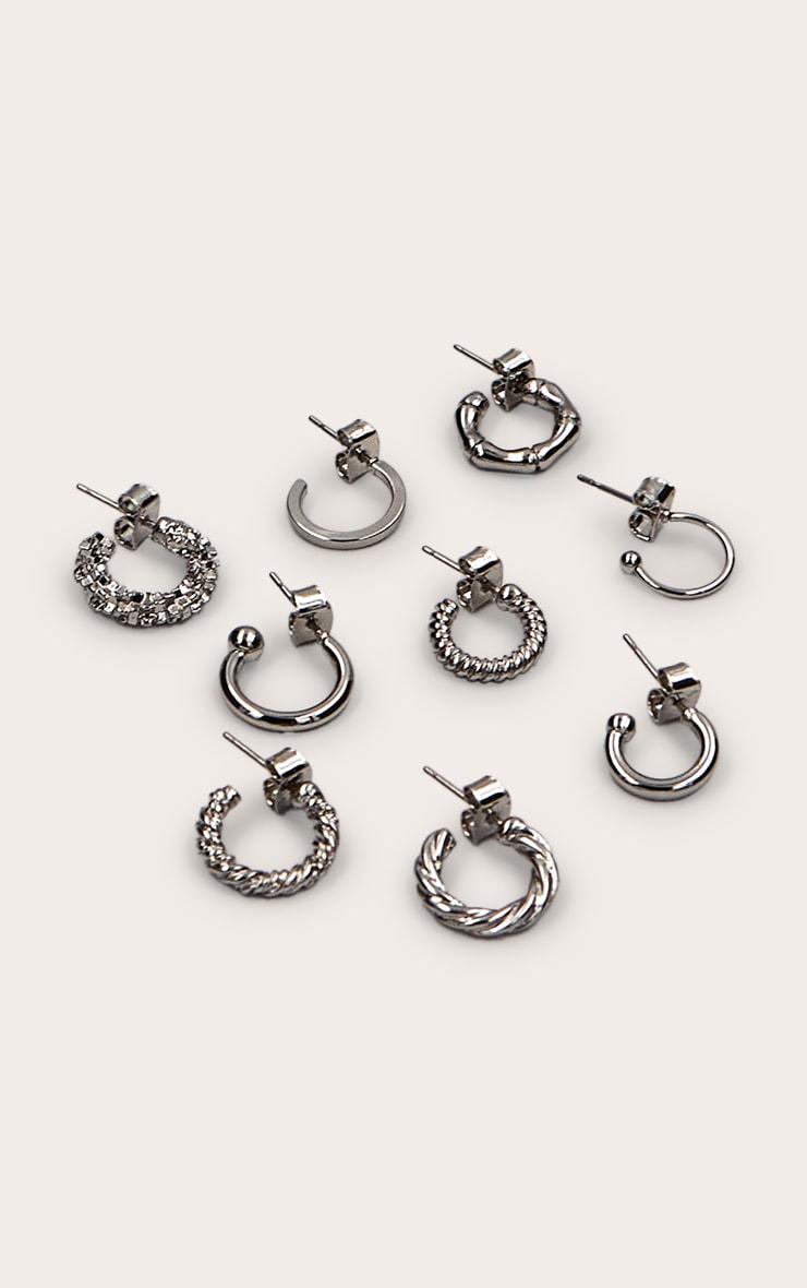 Silver Crinkle Multi-pack Hoop Earrings Product Image