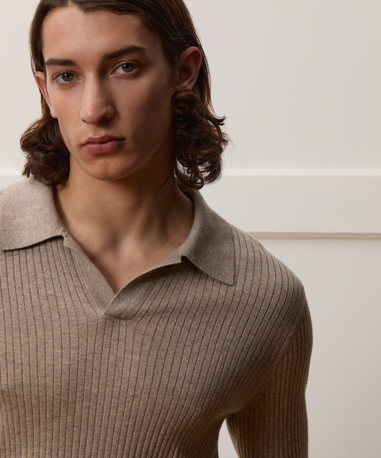 Silk-Cashmere Ribbed Montauk Sweater Polo Product Image