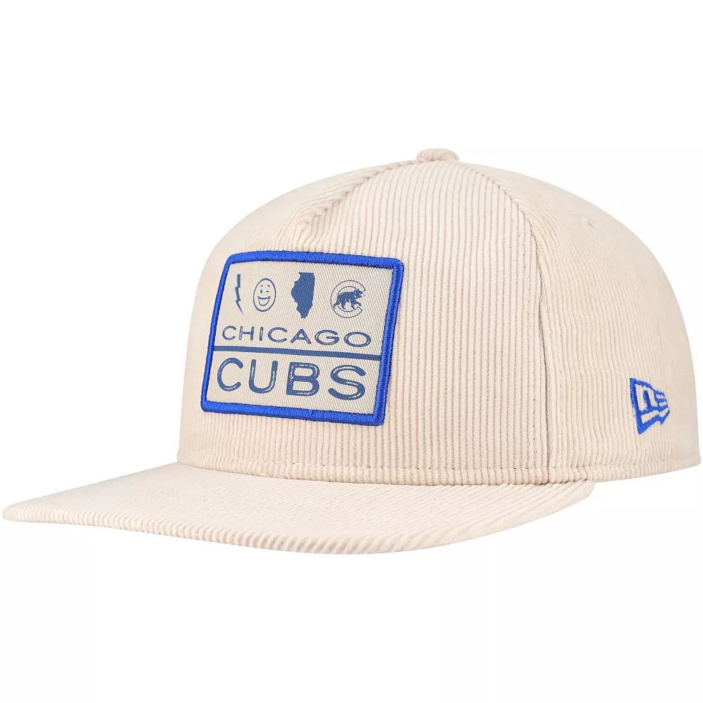 Mens New Era Khaki Chicago Cubs Summer Essential Golfer Snapback Hat Product Image
