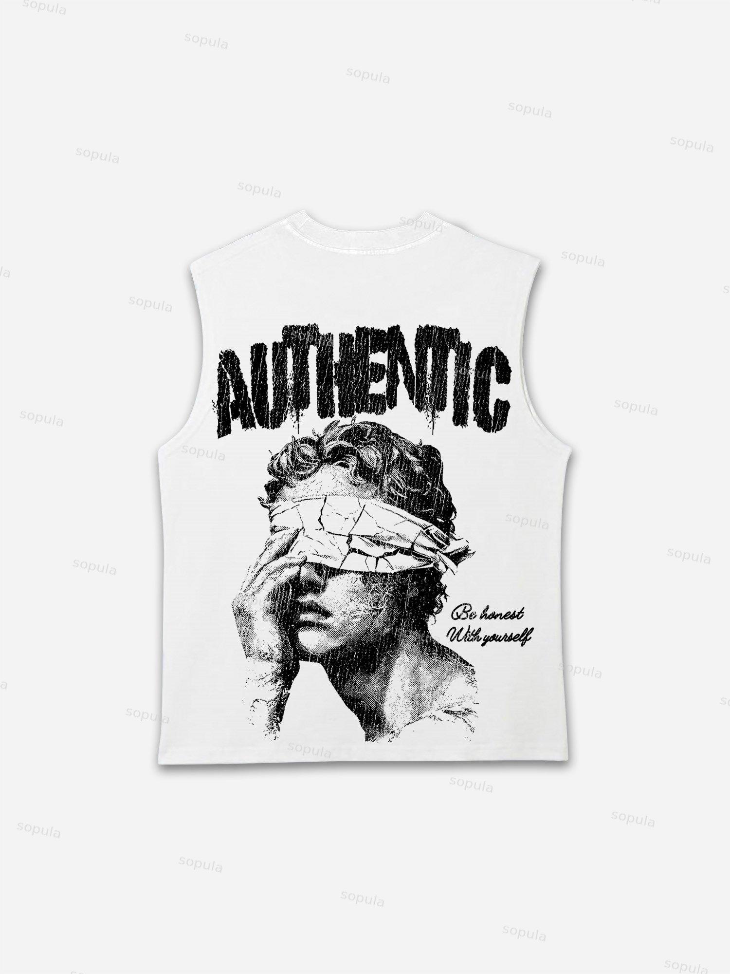 Authentic Abstract Portrait Print Tank Top Product Image