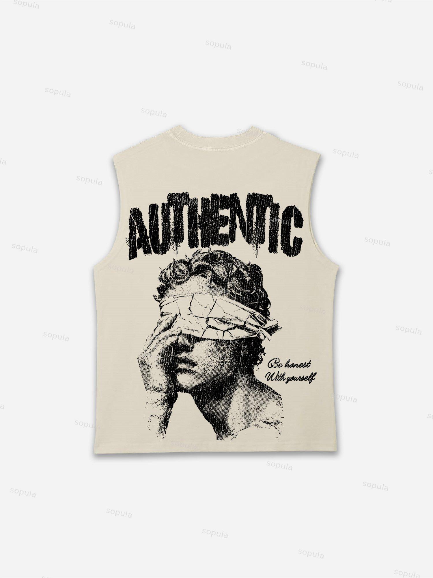 Authentic Abstract Portrait Print Tank Top Product Image