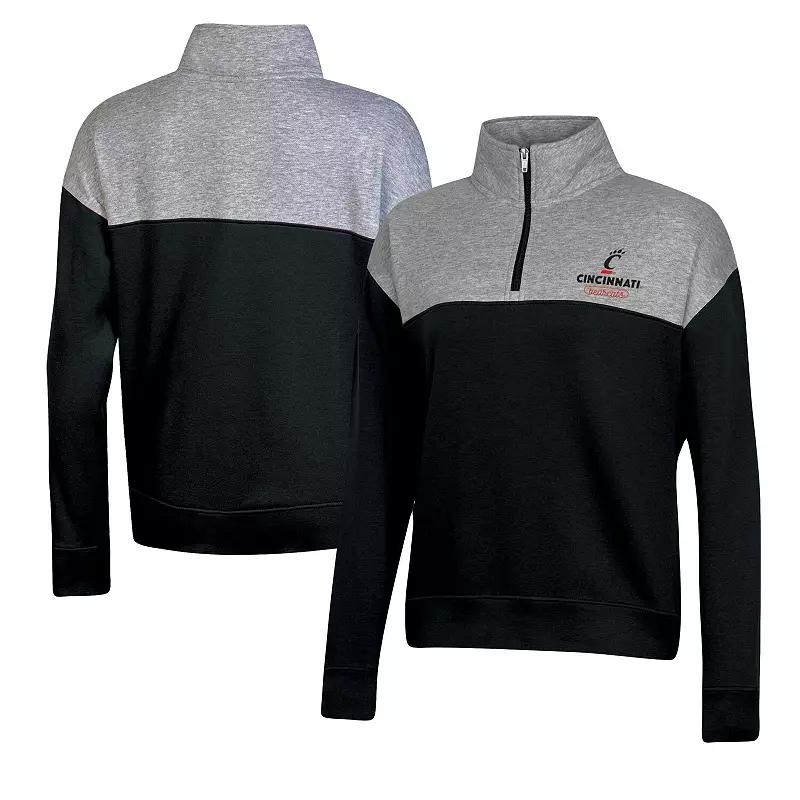Women's Champion Black Cincinnati Bearcats Color-Blocked Quarter-Zip Sweatshirt,  Product Image