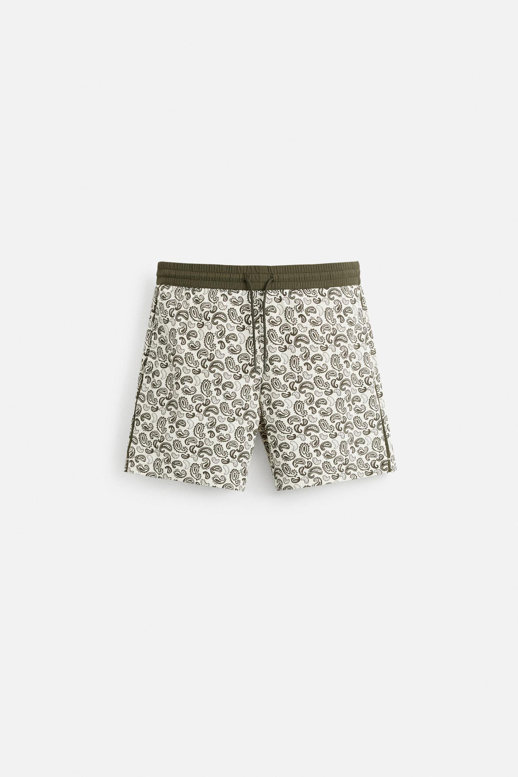 PAISLEY PRINT LONG SWIMMING TRUNKS Product Image