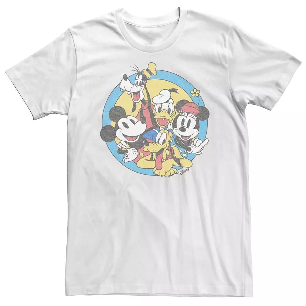 Big & Tall Disney Mickey & Friends Retro Group Shot Tee, Men's, Size: 3XL, White Product Image