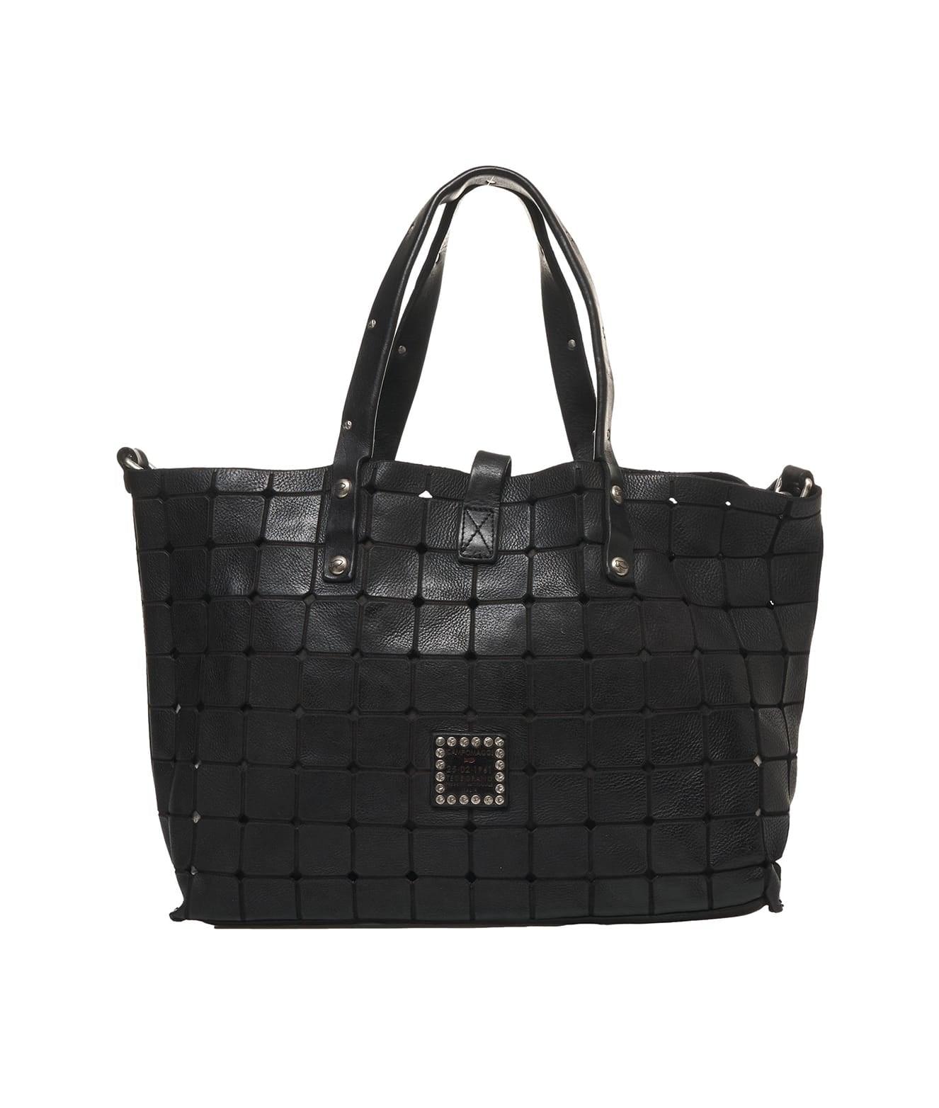 Leather shopper with studs Product Image