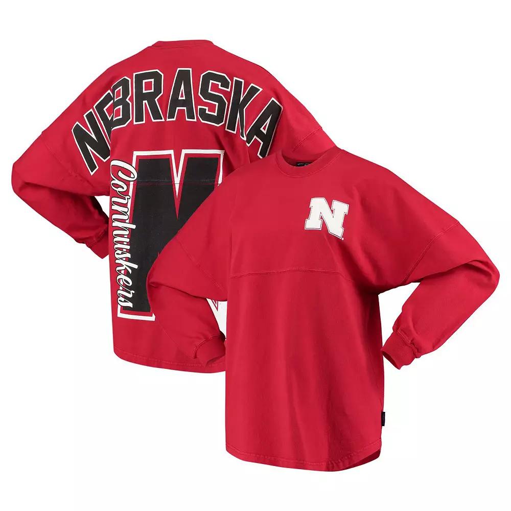 Women's Scarlet Nebraska Huskers Loud n Proud Spirit Jersey T-Shirt,  Product Image