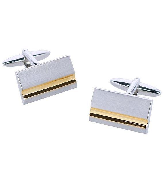 Trafalgar Stately Shiny Gold And Brushed Rhodium Cuff Links Product Image