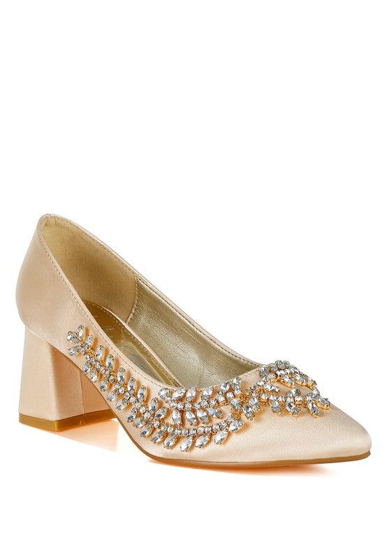 Abatina Satin Diamante Embellished Pumps Product Image