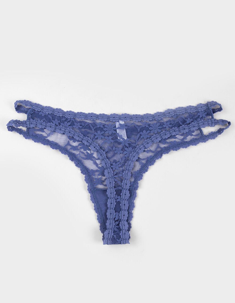 FULL TILT Lace Daisy Trim Thong - GREEN Product Image