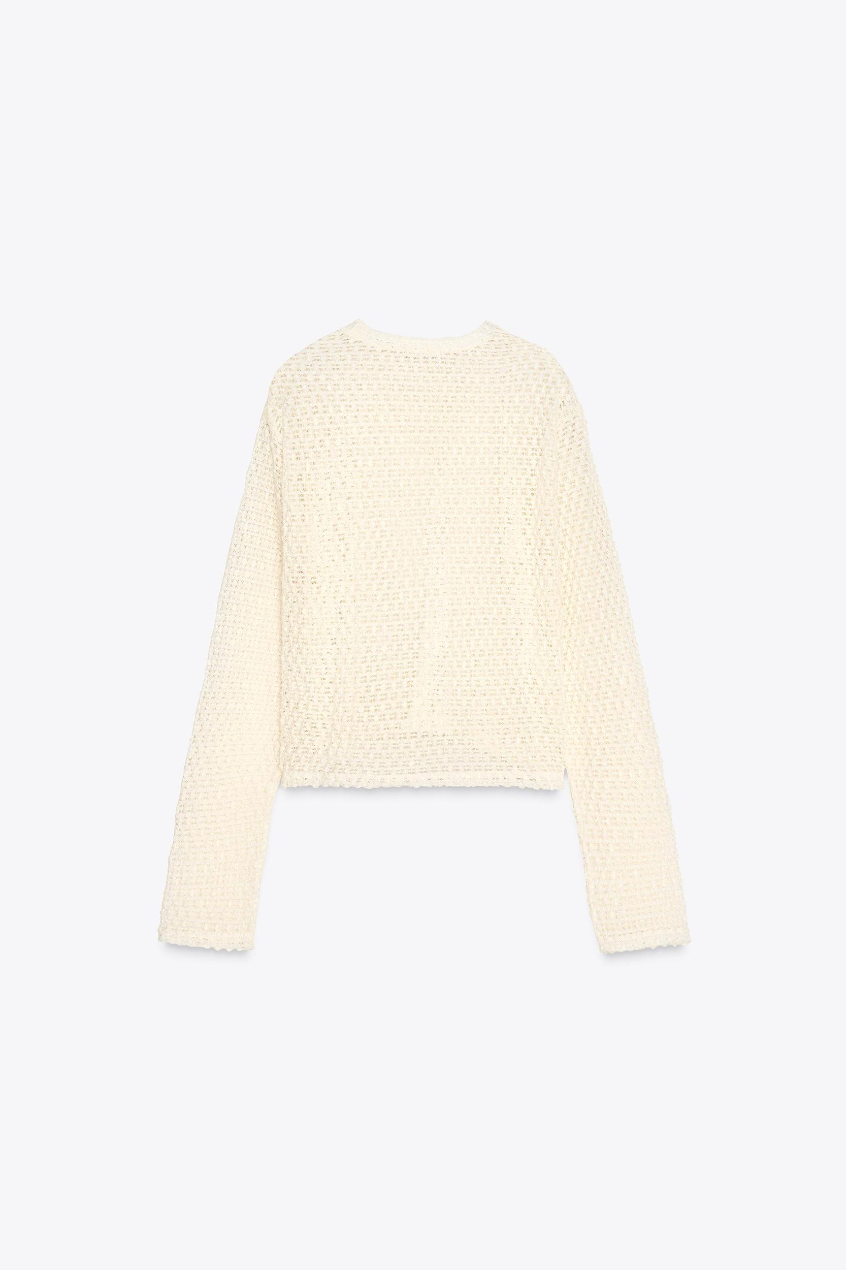 CROCHET LONG SLEEVE TOP Product Image