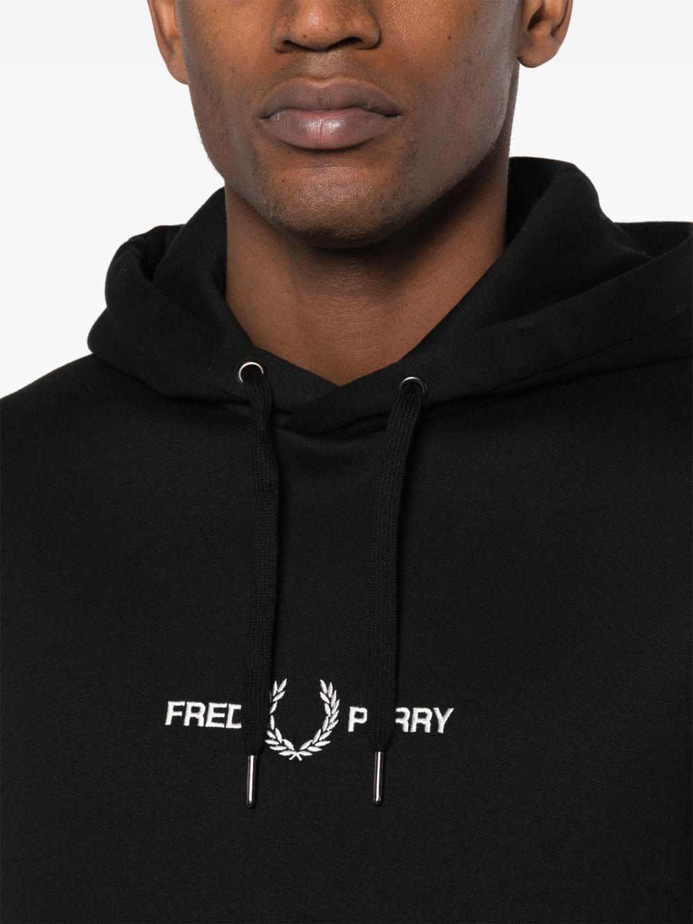 logo-embroidered jersey hoodie Product Image