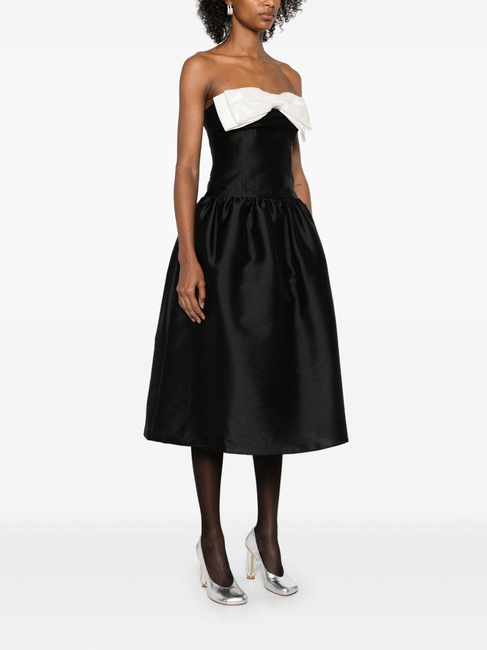taffeta contrast-bow midi dress Product Image