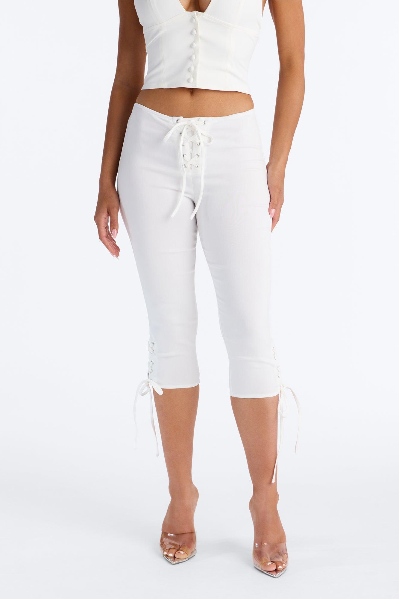 Inara Mid Rise Skinny Capri Pant - White Female Product Image