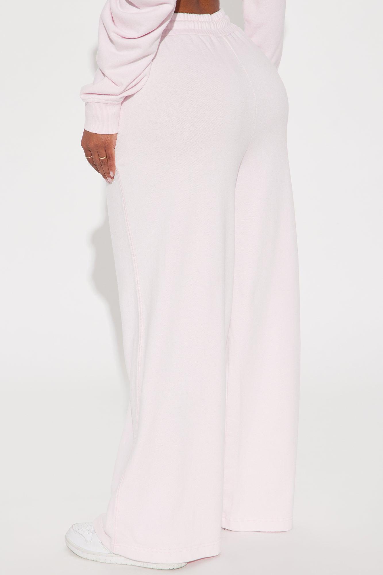 The Washed Wide Leg Sweatpant - Pink Product Image