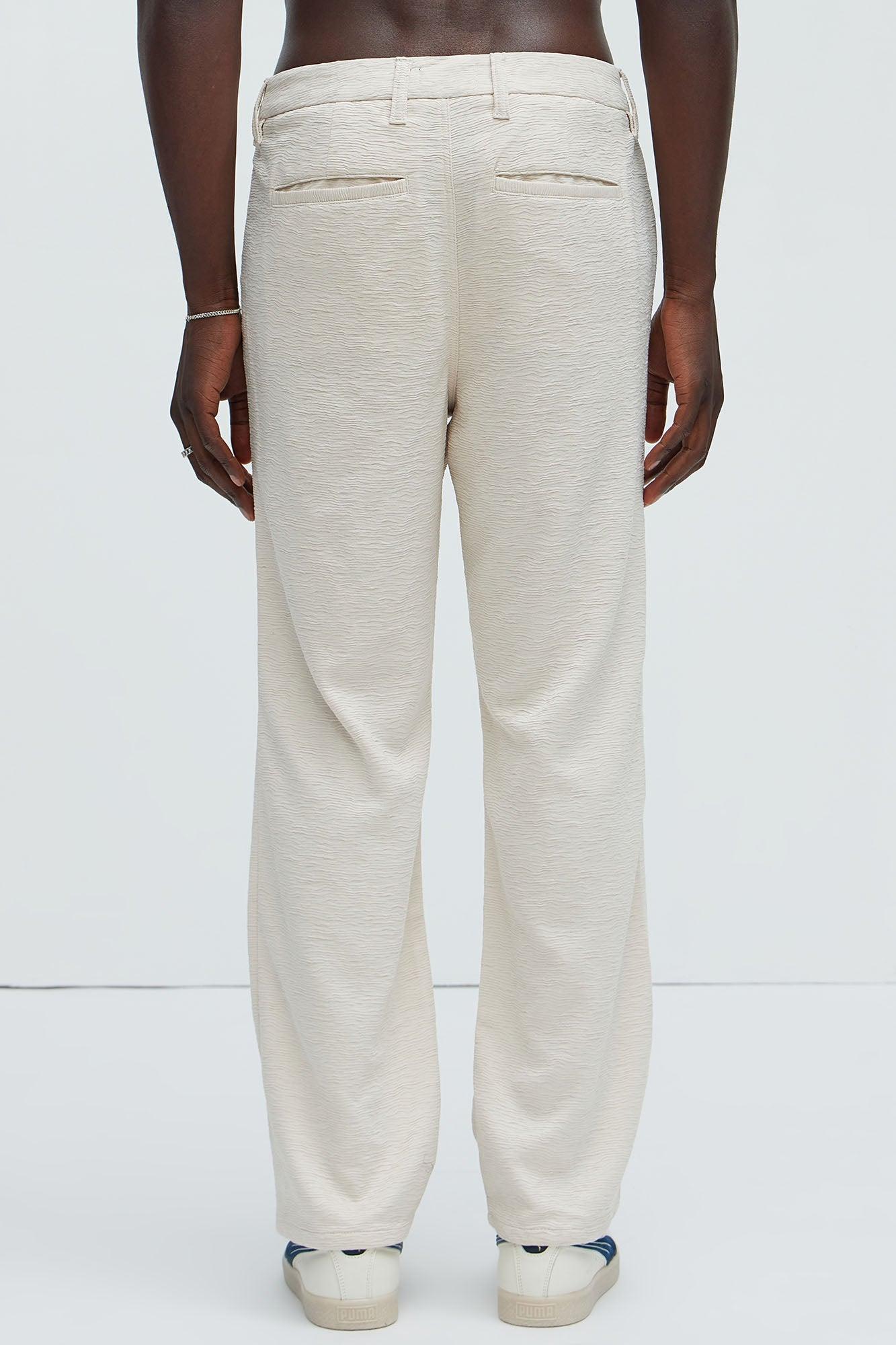 Blaze Textured Straight Pants II - Cream Product Image