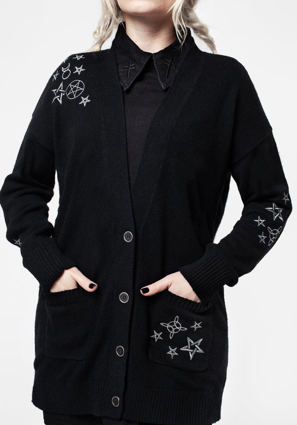 Hex Embroidered Cardigan Product Image