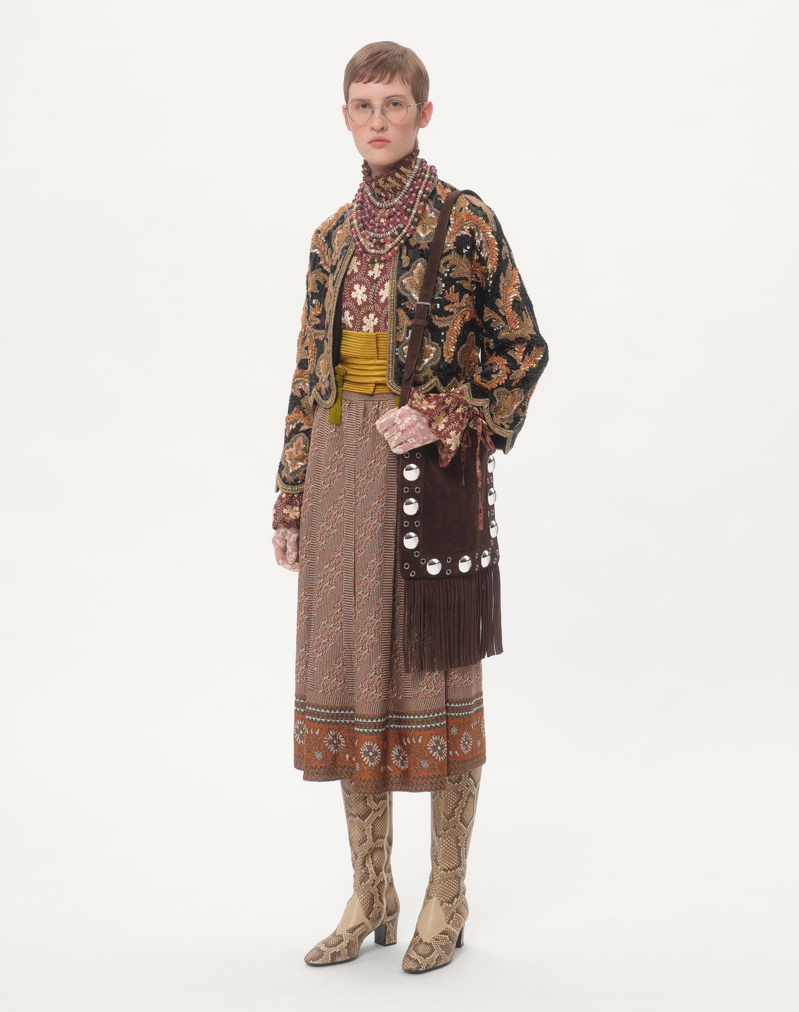 Valentino Garavani Nellcôte Suede Shoulder Bag With Fringes Product Image