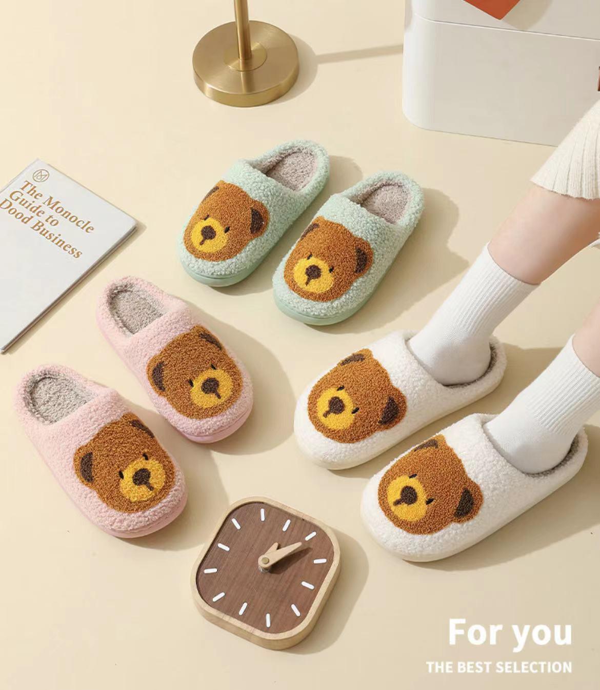 Cute Bear Fluffy Slippers Product Image