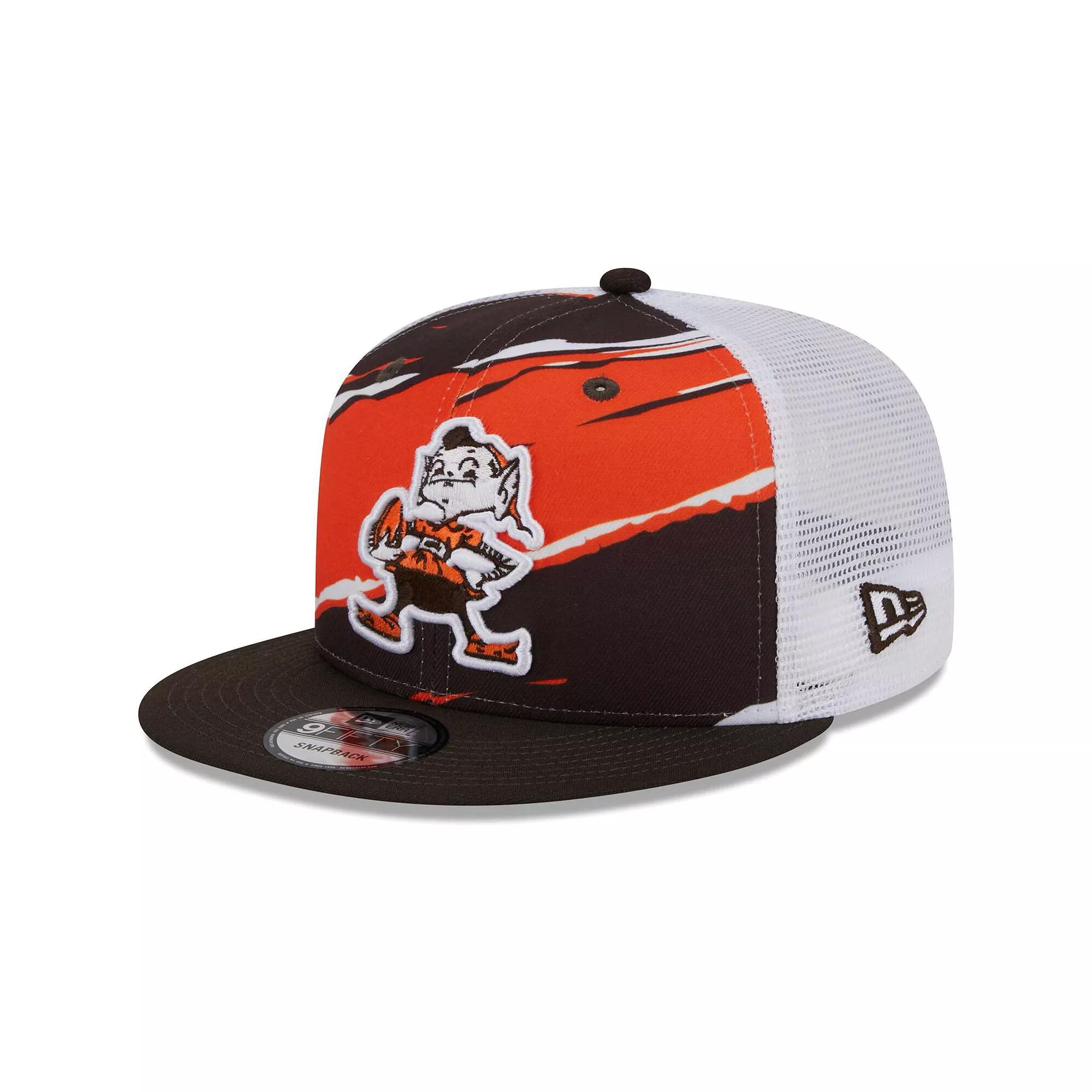 Men's New Era Brown Cleveland Browns Historic Tear Trucker 9FIFTY Snapback Hat Product Image