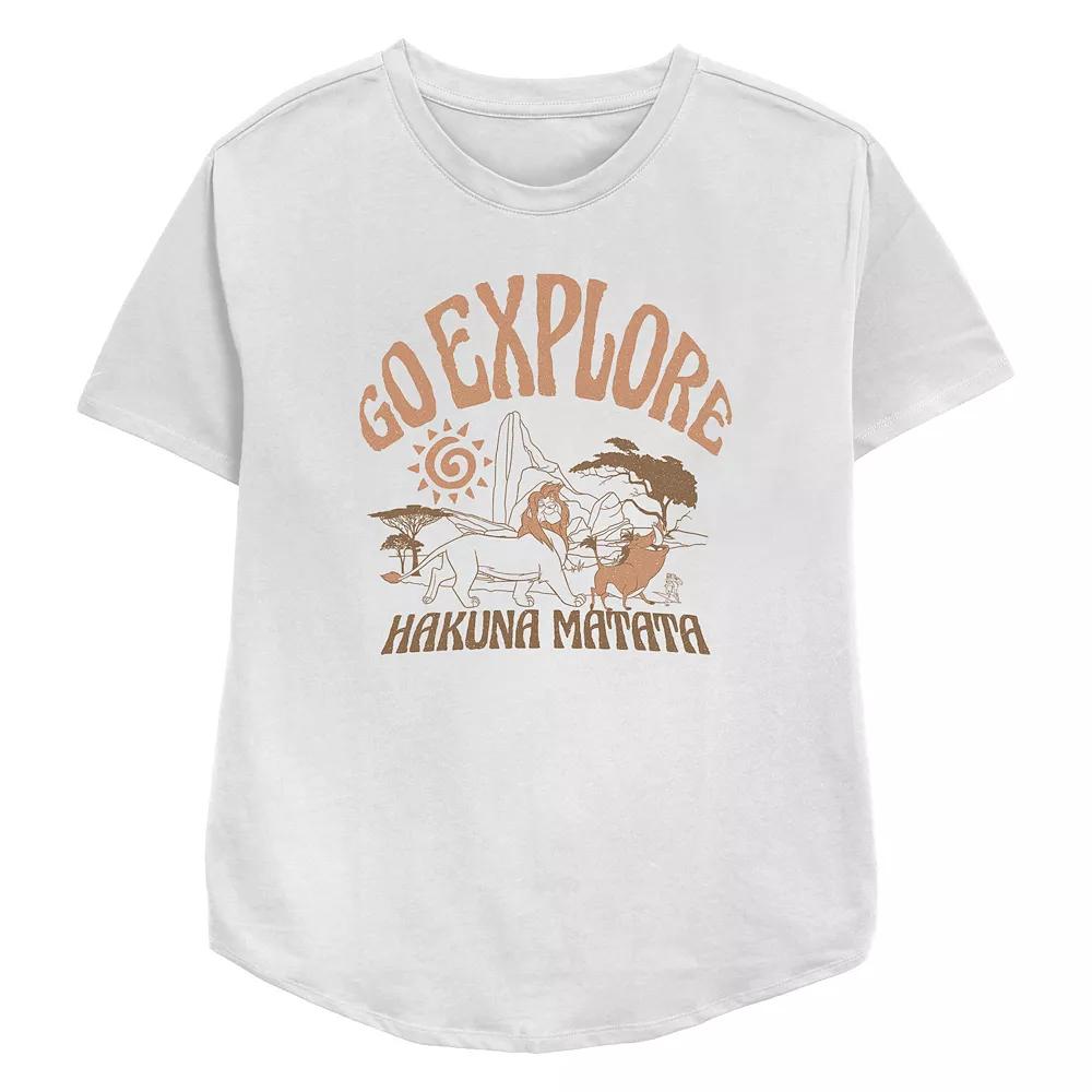 Disney's The Lion King Simba, Pumbaa & Timon Go Explore Hakuna Matata Women's Relaxed Fit Graphic Tee,  Product Image
