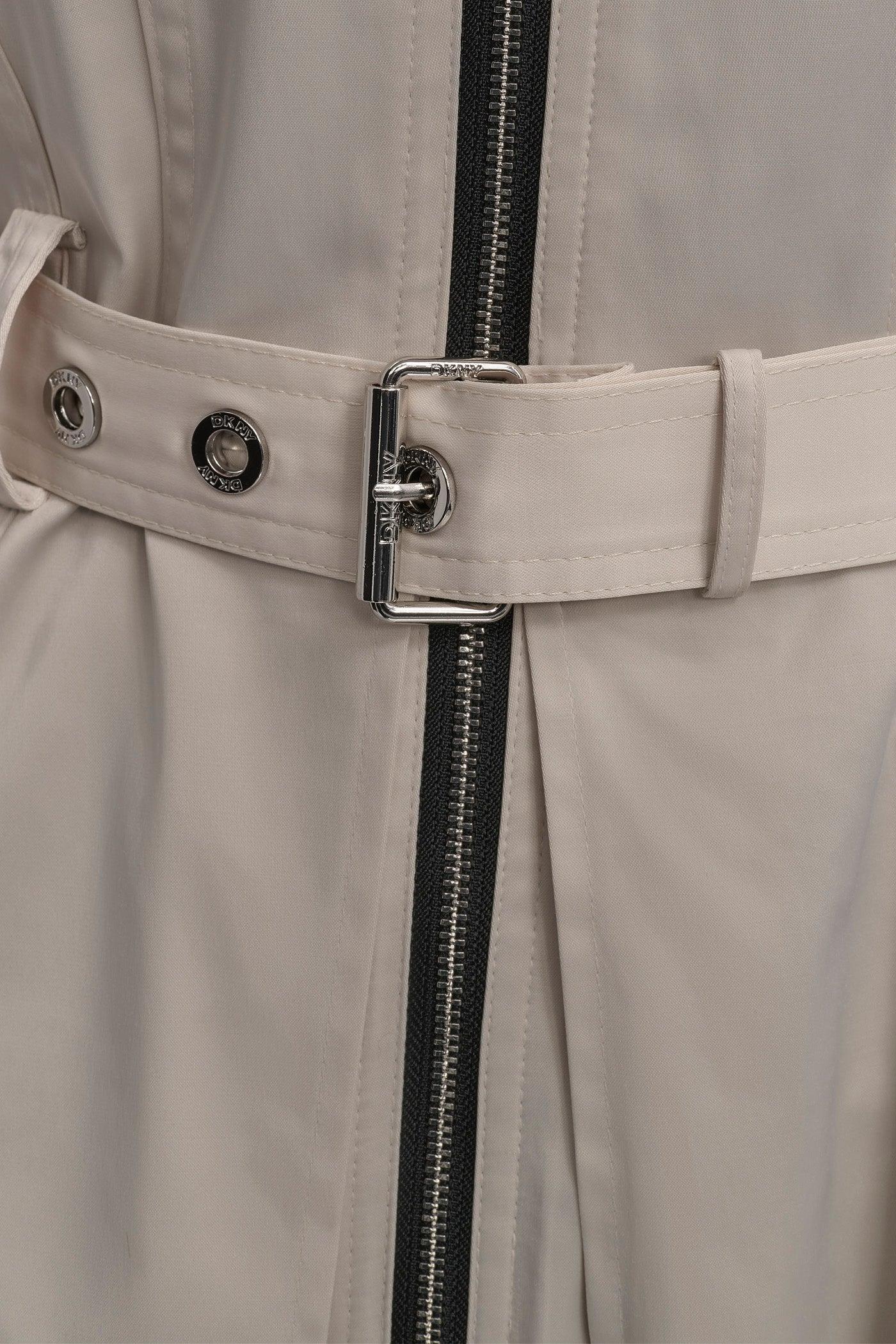 SHIRT DRESS WITH FRONT ZIPPER Product Image