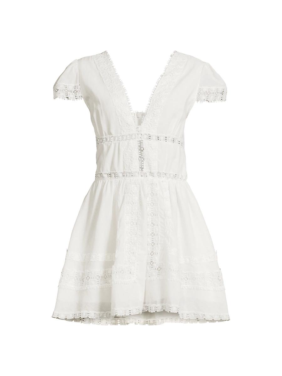 Womens Piper Lace-Trimmed Cotton Minidress Product Image