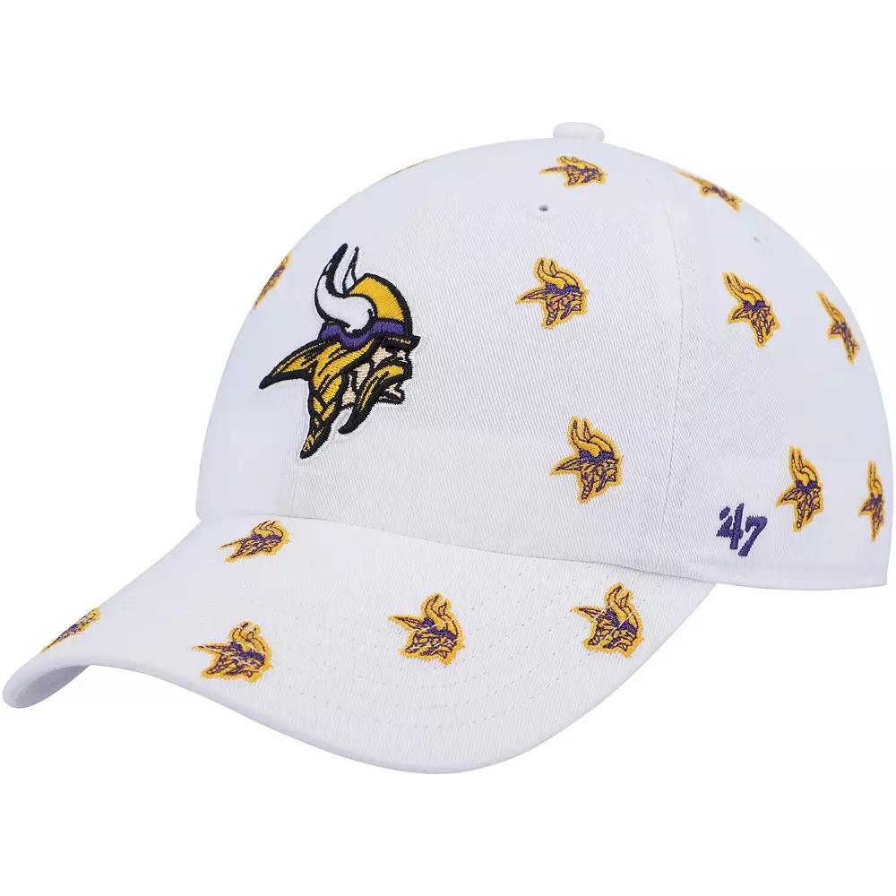 Women's '47 White Minnesota Vikings Confetti Clean Up Adjustable Hat Product Image