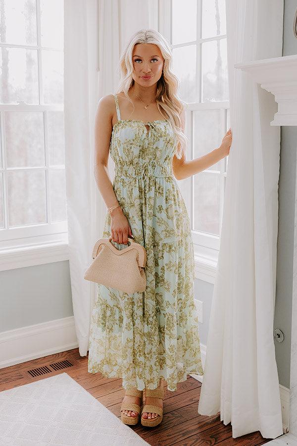 Simply Serene Floral Midi Dress Product Image
