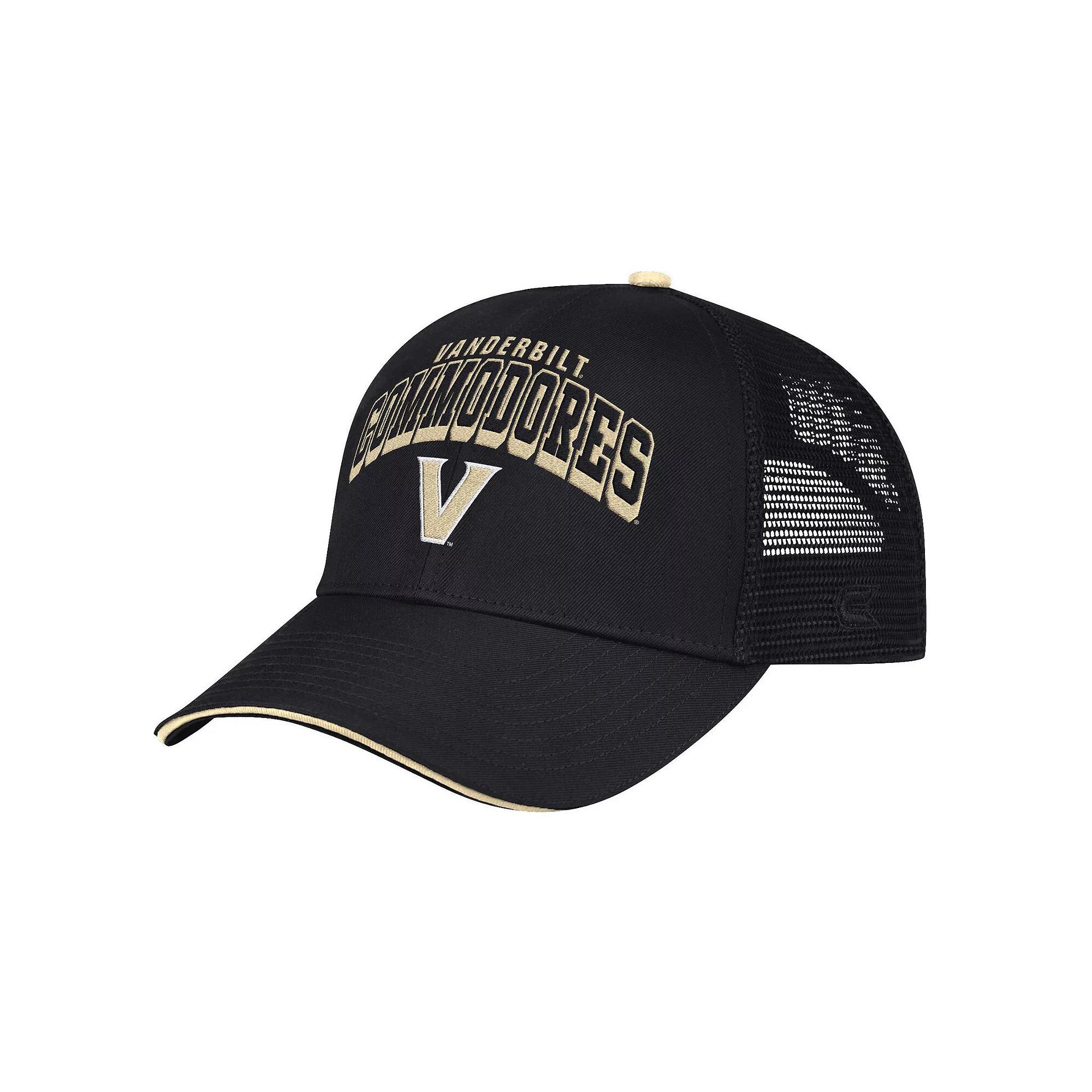 Men's Colosseum Black Vanderbilt Commodores Wyatt Primary Team Trucker Adjustable Hat Product Image