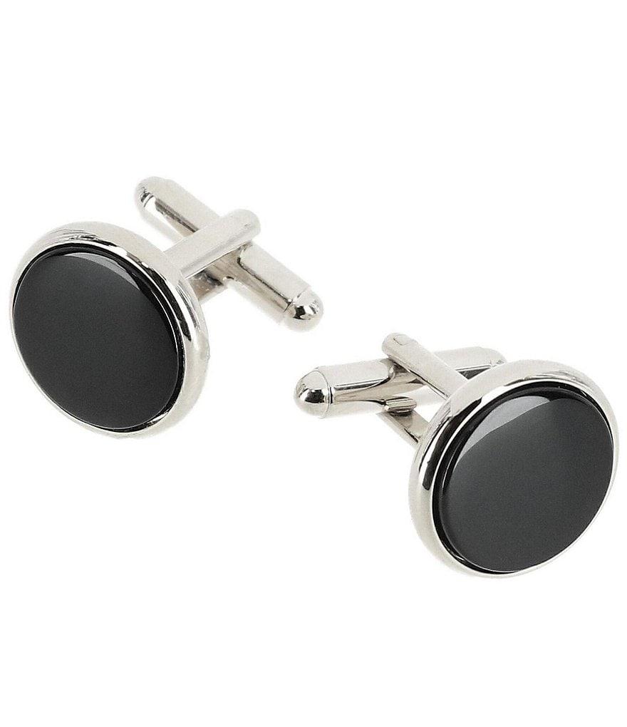 Trafalgar Sutton Round Genuine Onyx Cuff Links Product Image