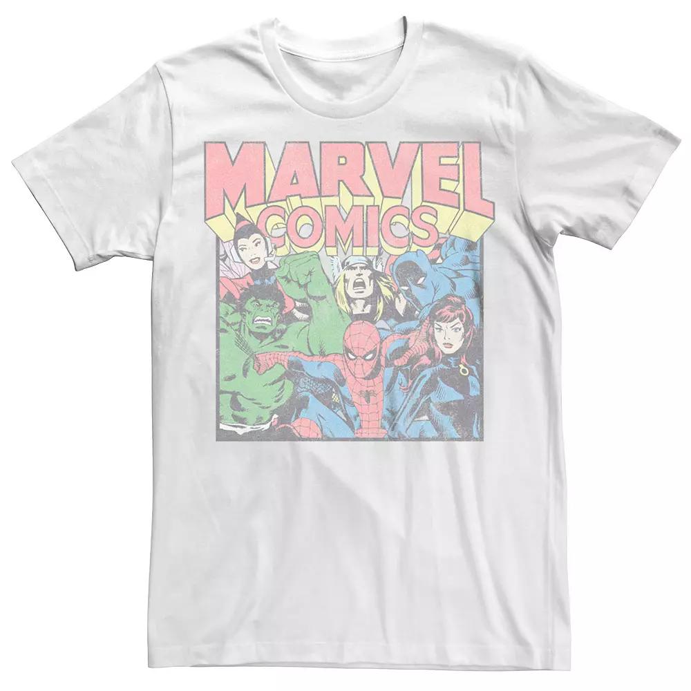 Men's Marvel Comics Vintage Superheroes Graphic Tee, Size: XXL, White Product Image