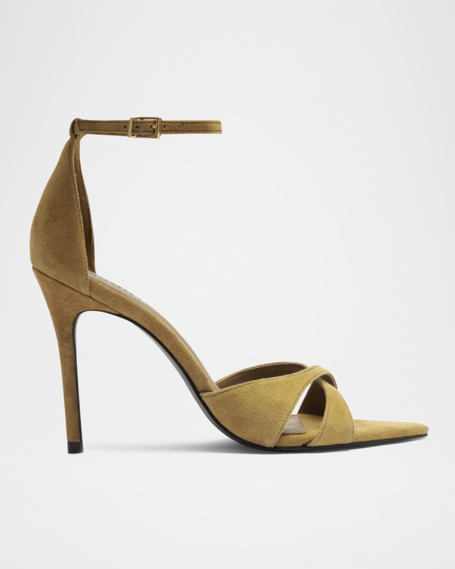 Hilda Leaf Suede Stiletto Sandals Product Image