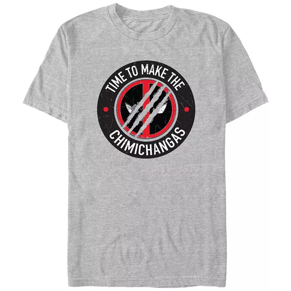 Men's Deadpool And Wolverine Chimichangas Scratch Logo Graphic Tee,  Product Image