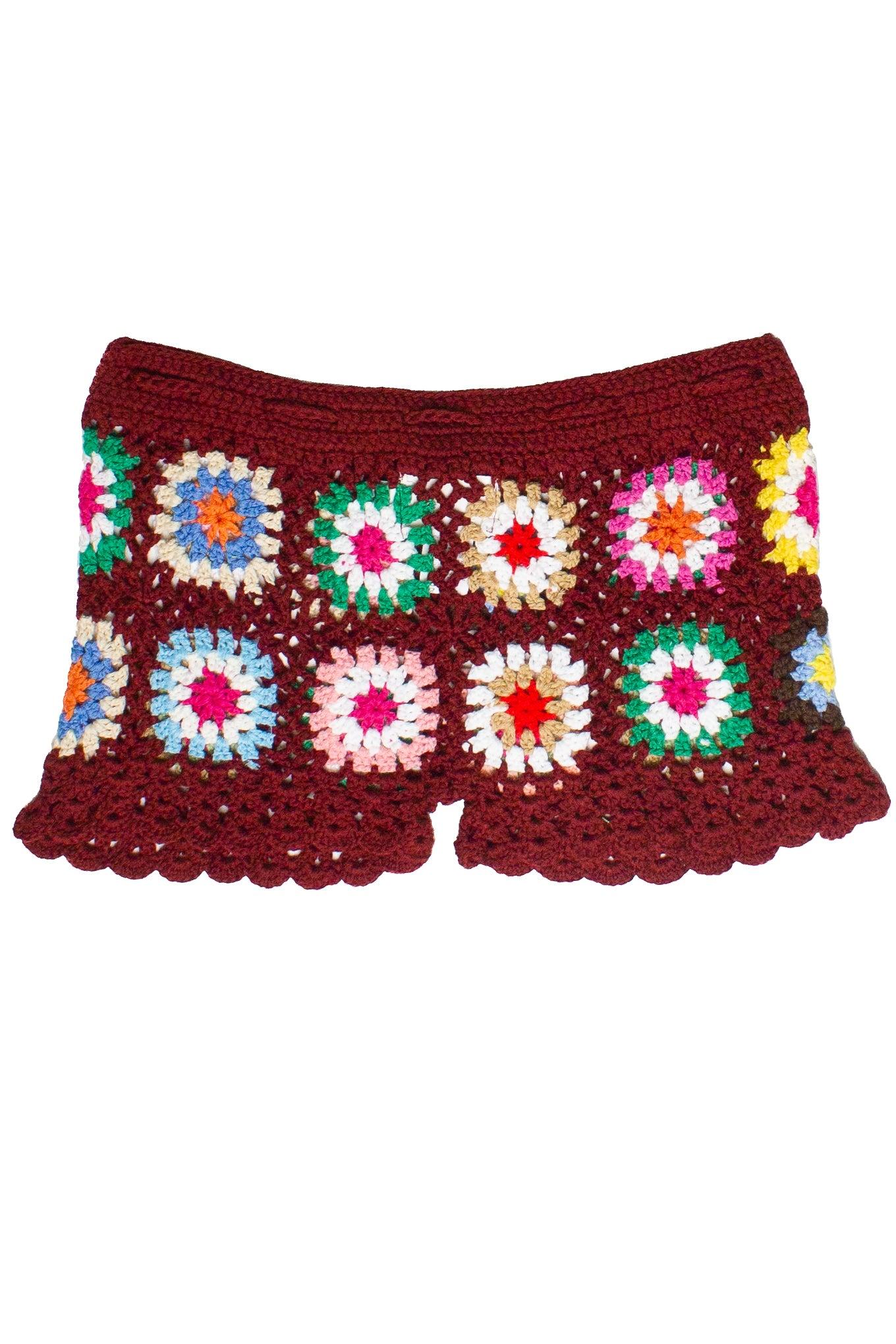 Granny Square Crochet Shorts Product Image