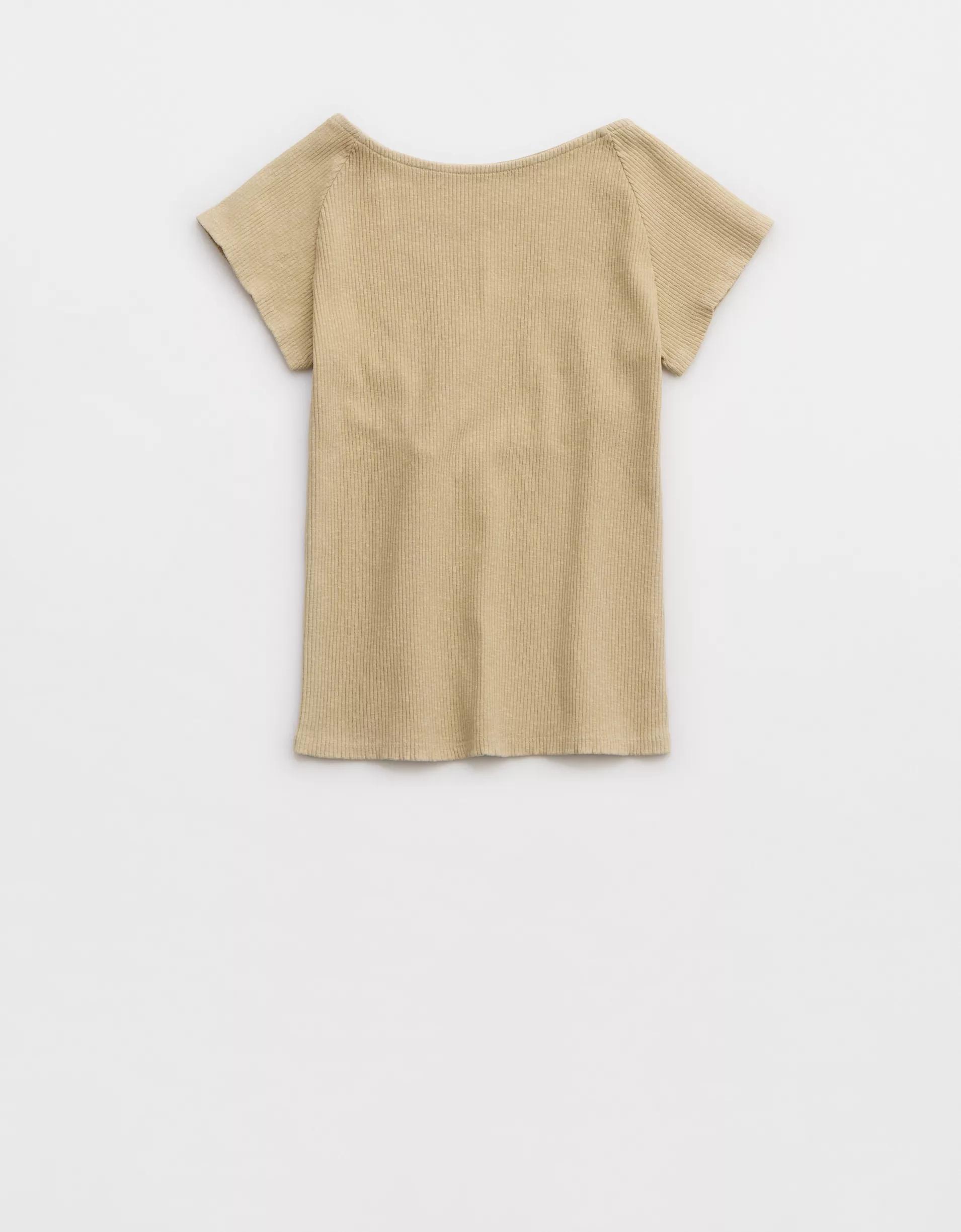 Aerie Ribbed Open Back T-Shirt Product Image